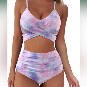 Women's swimsuit with two pieces bikini and top